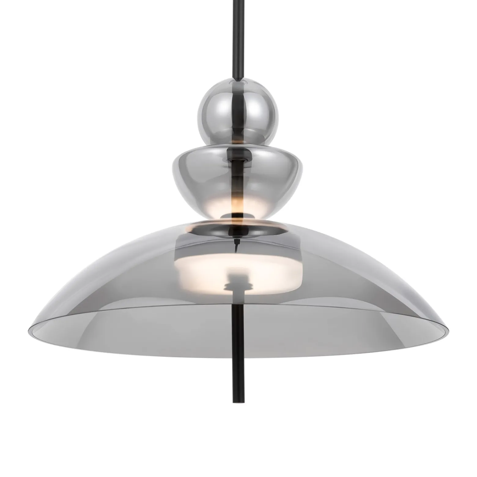 Maytoni LED-Hängeleuchte Bangkok, Ø 40 cm, rauchgrau, Glas
