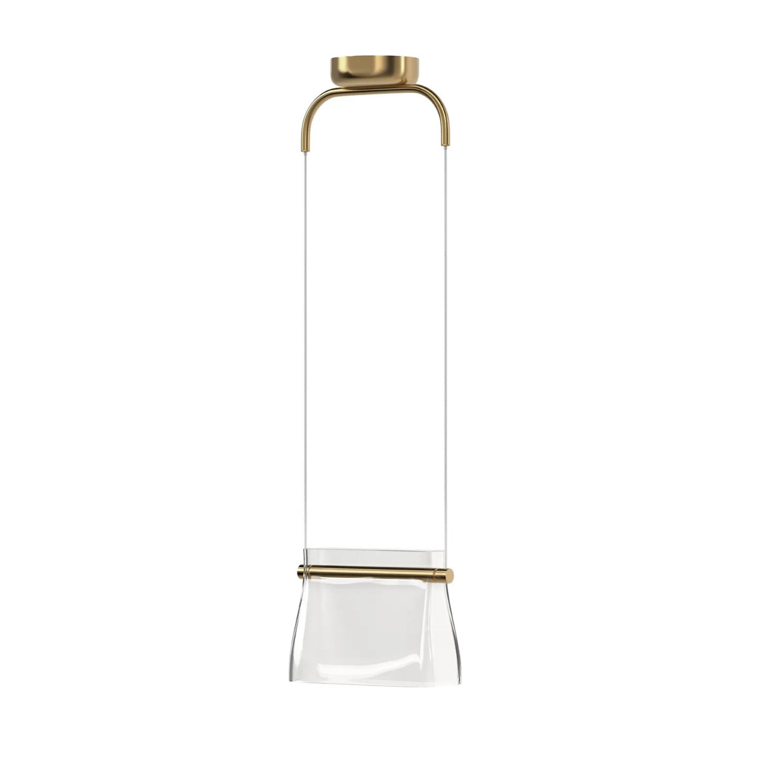 Maytoni LED-Hängeleuchte Cabaret, messing, Länge 25 cm, Glas
