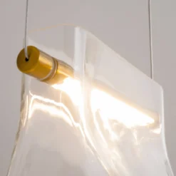 Maytoni LED-Hängeleuchte Cabaret, messing, Länge 25 cm, Glas
