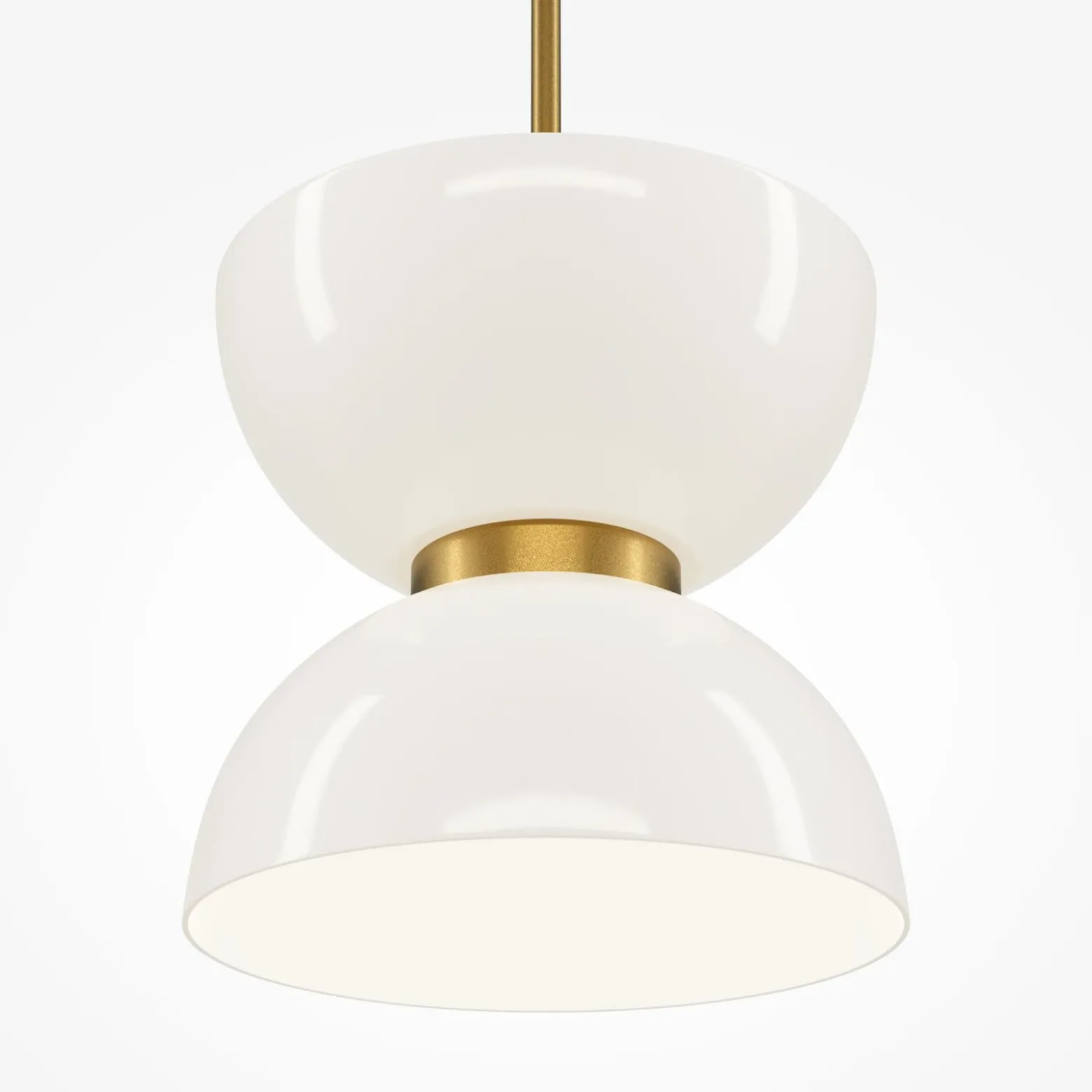 Maytoni LED-Hängeleuchte Kyoto, gold/weiß, Ø 22 cm, Glas