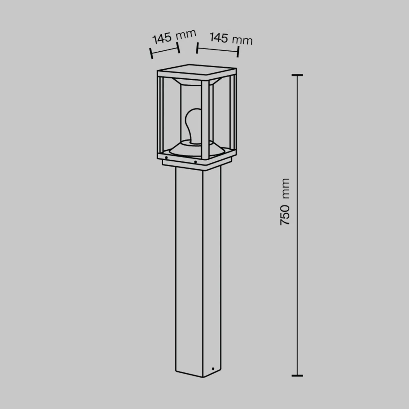 Maytoni Wegeleuchte Cell, graphit, Alu, Höhe 75 cm, IP54