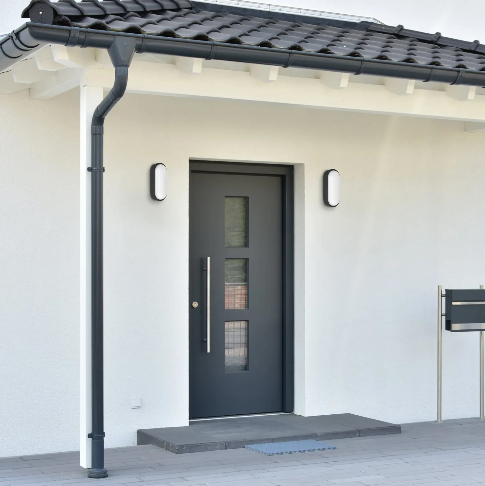 MEGATRON LED-Außenwandlampe Zella Neo XL Sensor schwarz IP54