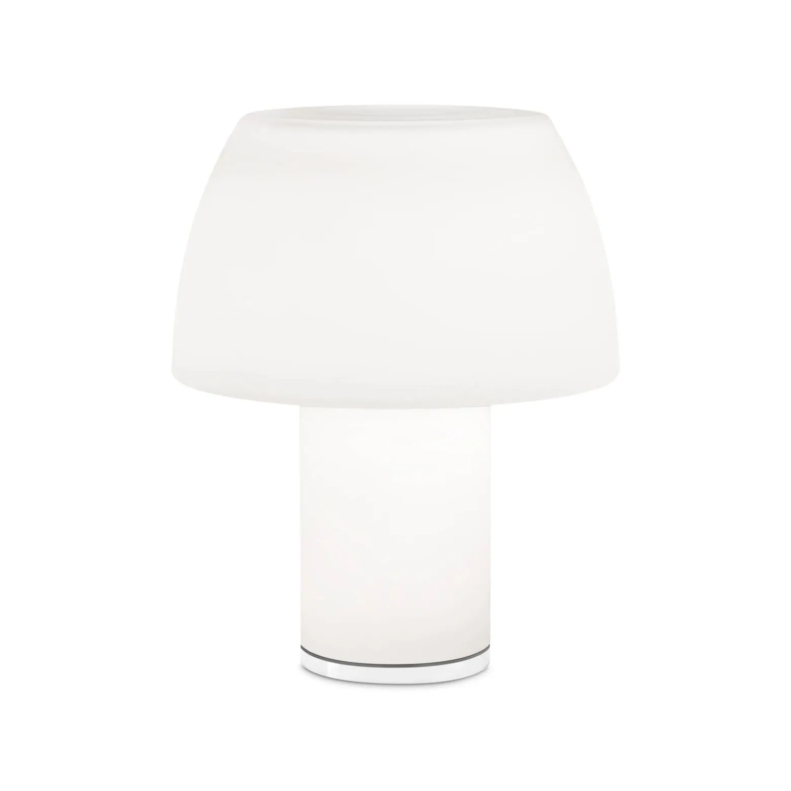 Nemo LED-Akku-Tischleuchte Lorosae, weiß, Glas, IP54, USB
