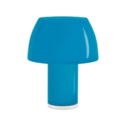 Nemo LED-Akku-Tischleuchte Lorosae, blau, Glas, IP54, USB