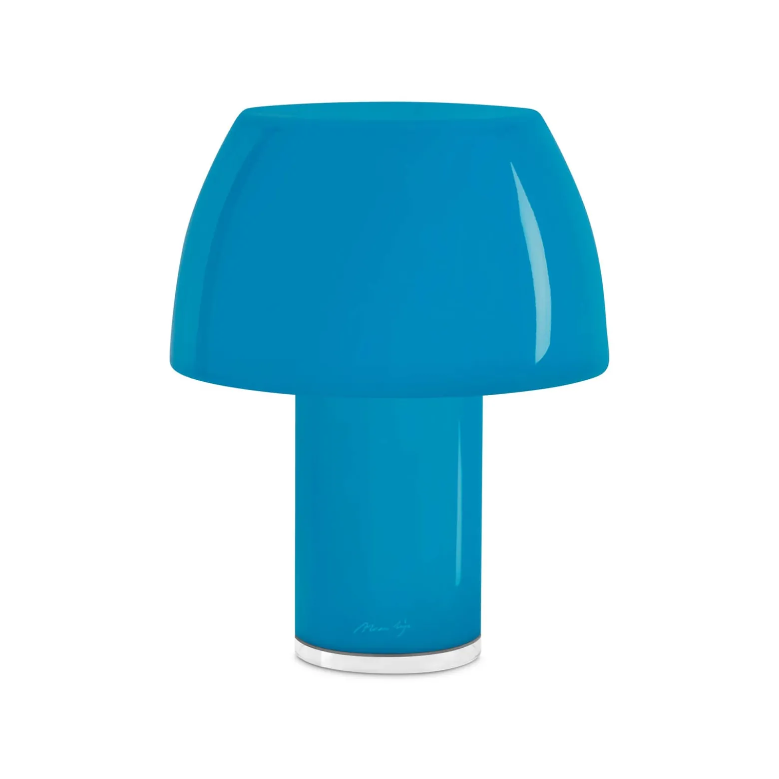 Nemo LED-Akku-Tischleuchte Lorosae, blau, Glas, IP54, USB