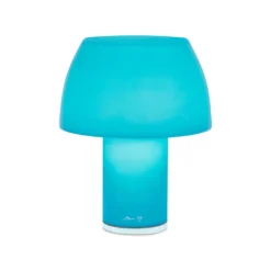Nemo LED-Akku-Tischleuchte Lorosae, blau, Glas, IP54, USB
