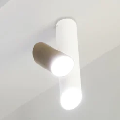 Nemo Tubes LED-Deckenleuchte zweiflammig weiß/grau
