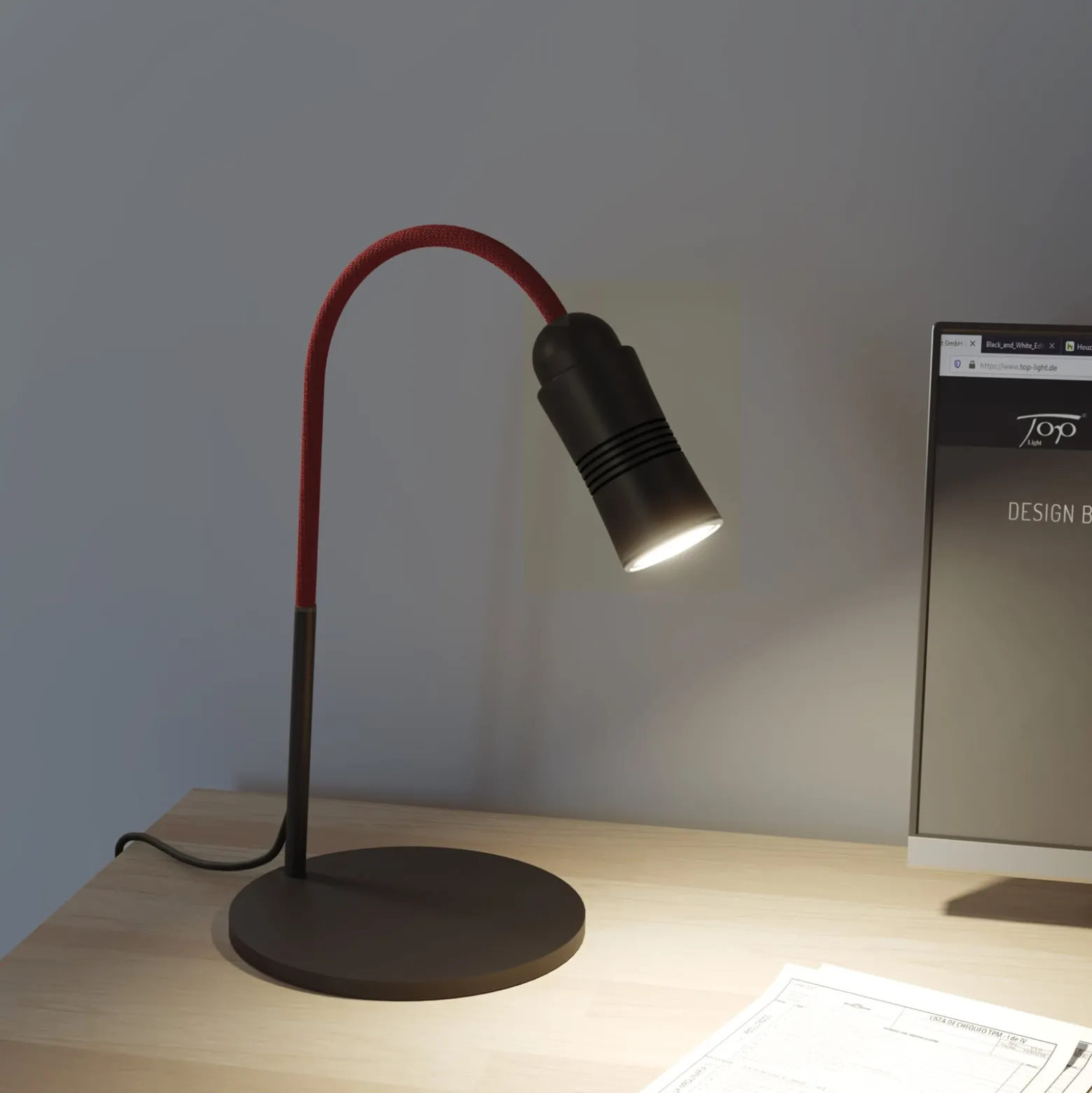 Neo! Table LED-Tischlampe dimmbar schwarz/rot