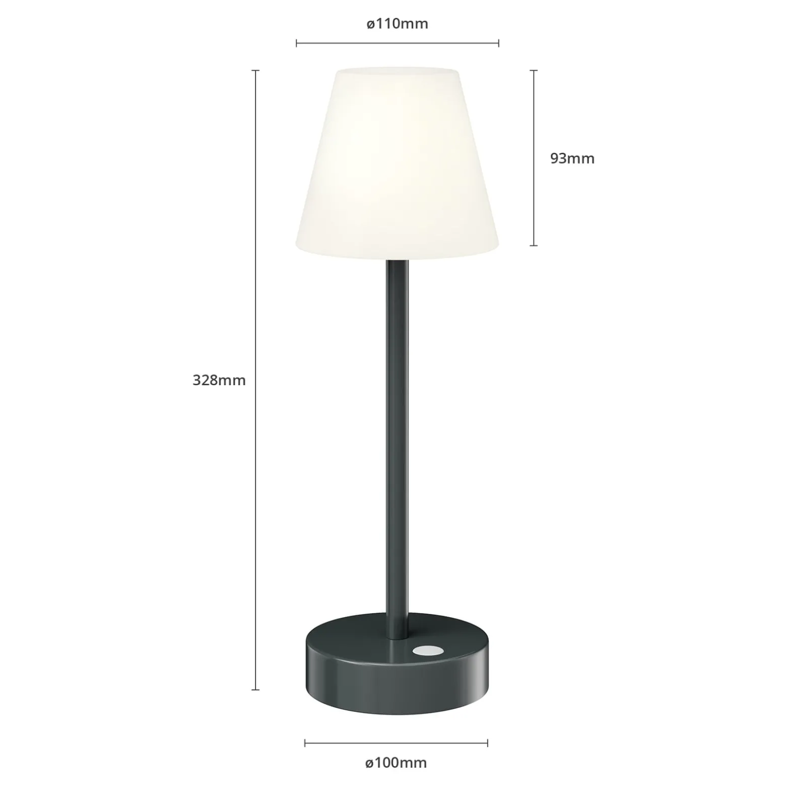 Newgarden Lola Slim LED-Tischlampe Akku, anthrazit