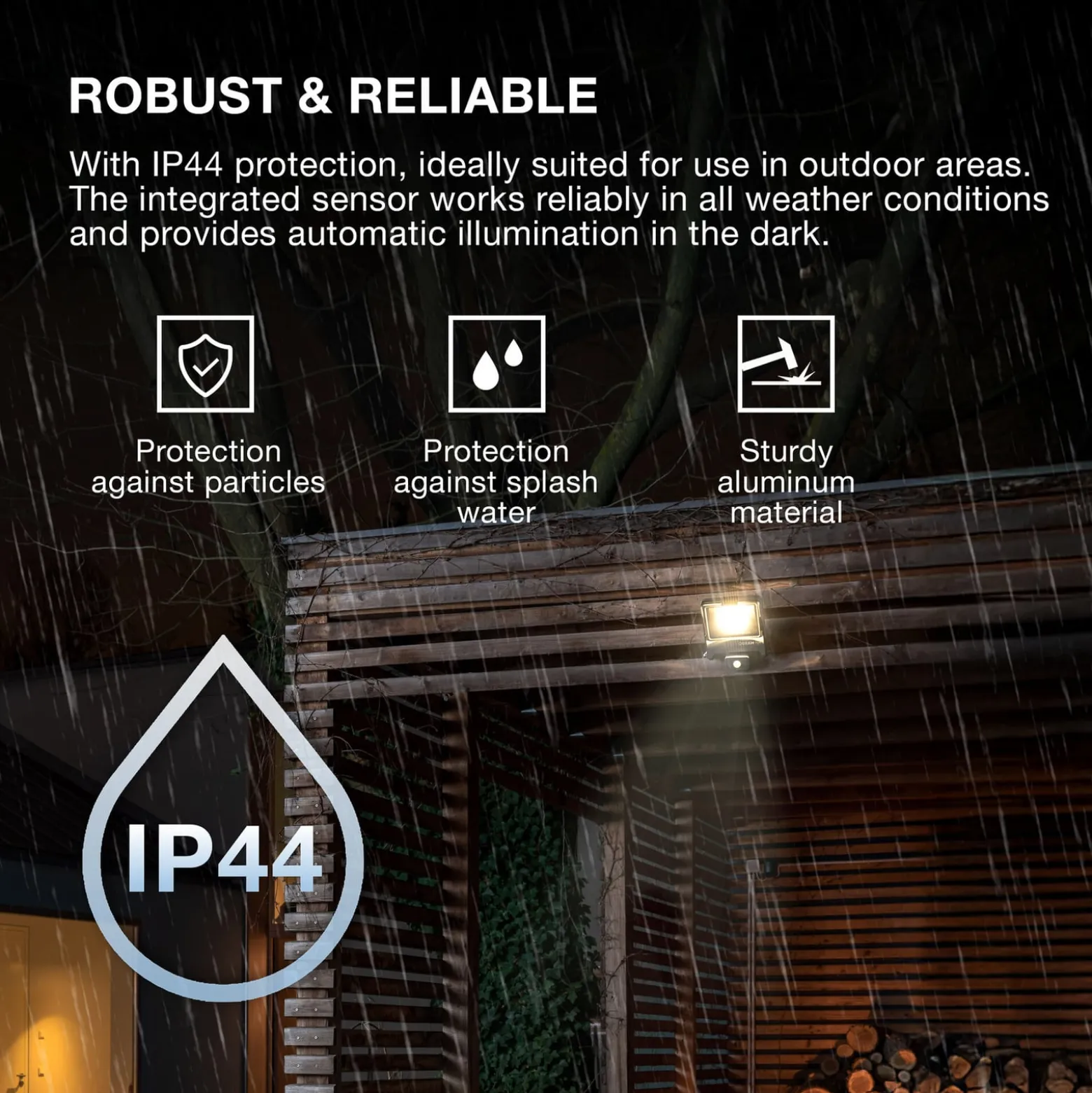 OSRAM Außenstrahler ENDURA FLOOD, grau, Sensor 50 W 840 IP44