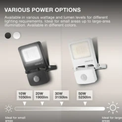 OSRAM Außenstrahler ENDURA FLOOD, weiß, Sensor 30 W 830 IP44