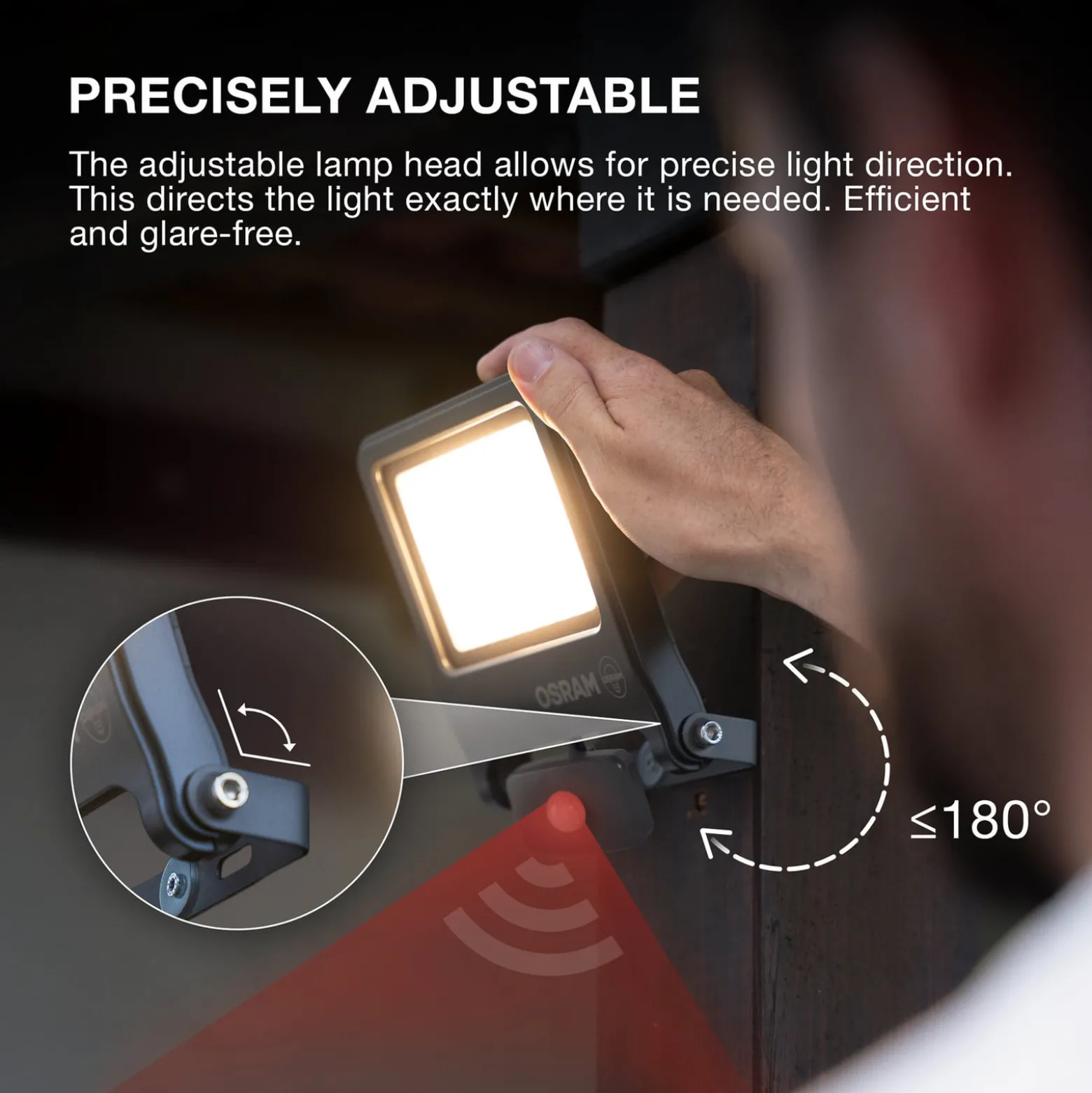 OSRAM Außenstrahler ENDURA FLOOD, weiß, Sensor 30 W 830 IP44