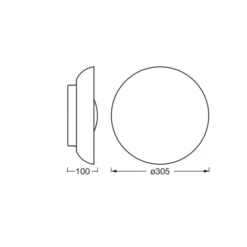 OSRAM Deckenleuchte ORBIS MILAN, holz, Ø 31 cm, Metall/Glas