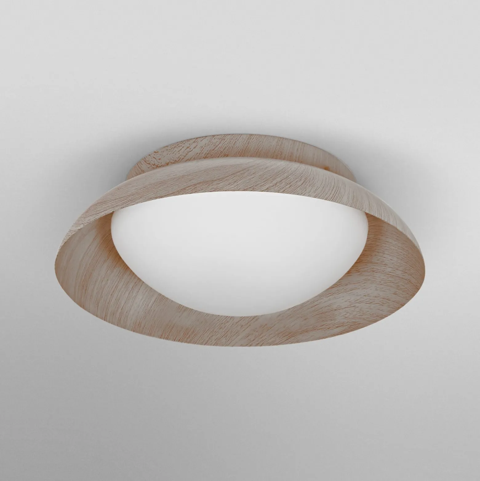 OSRAM Deckenleuchte ORBIS MILAN, holz, Ø 31 cm, Metall/Glas