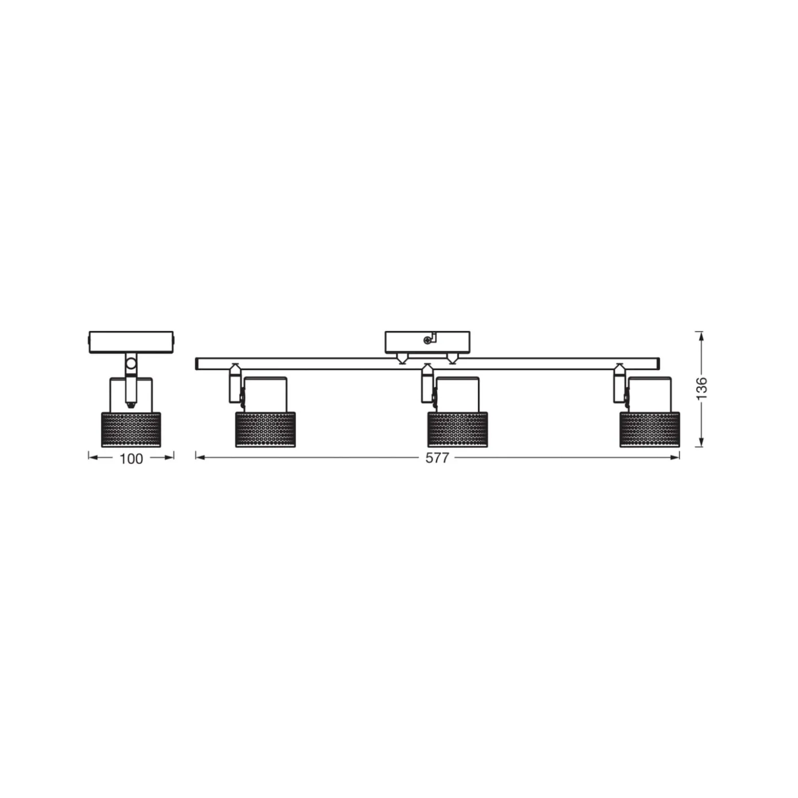OSRAM Deckenstrahler CORK, weiß, 3 Spots, GU10-LED, 927, dim