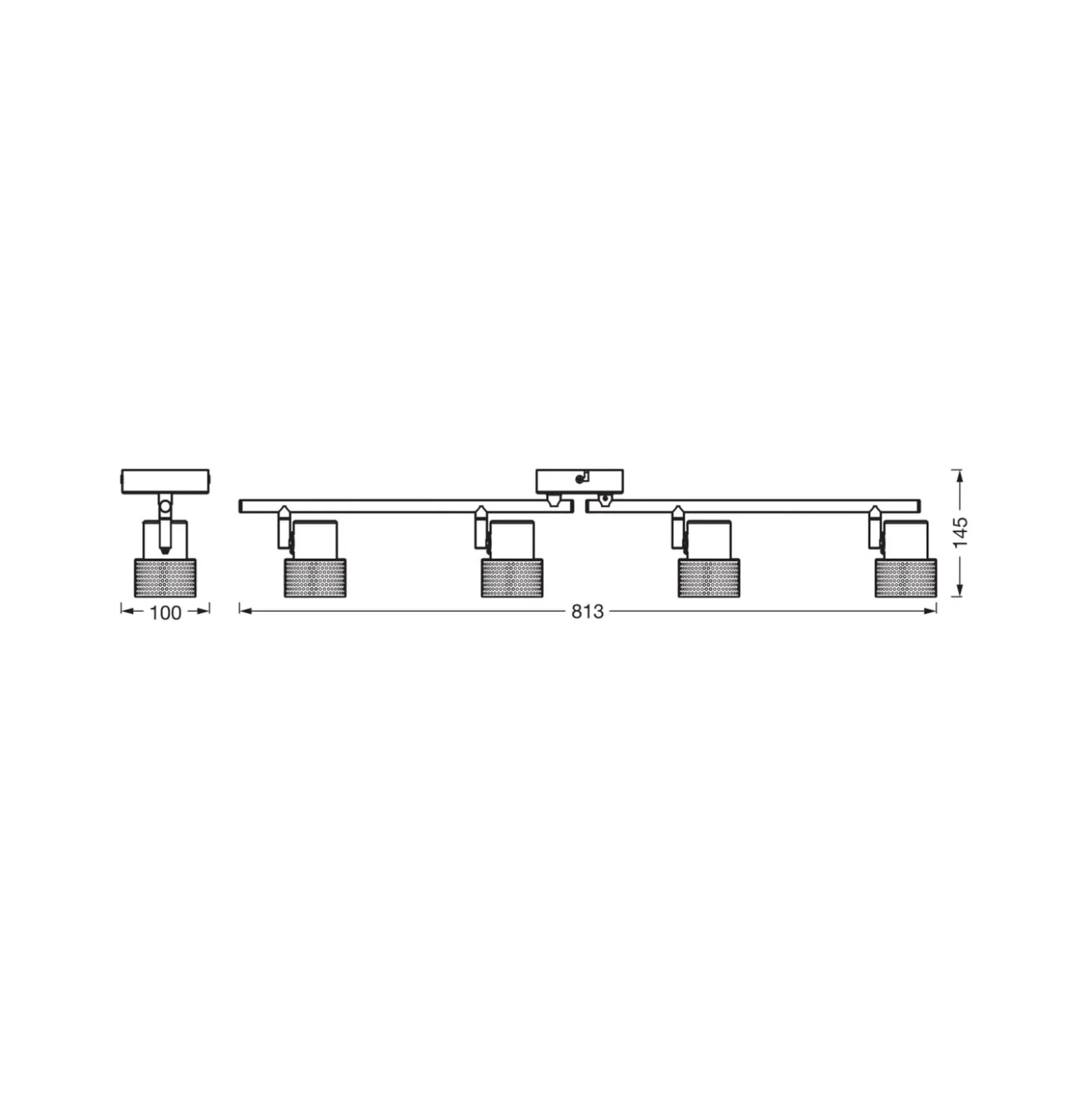 OSRAM Deckenstrahler CORK, weiß, 4 Spots, GU10-LED, 927, dim