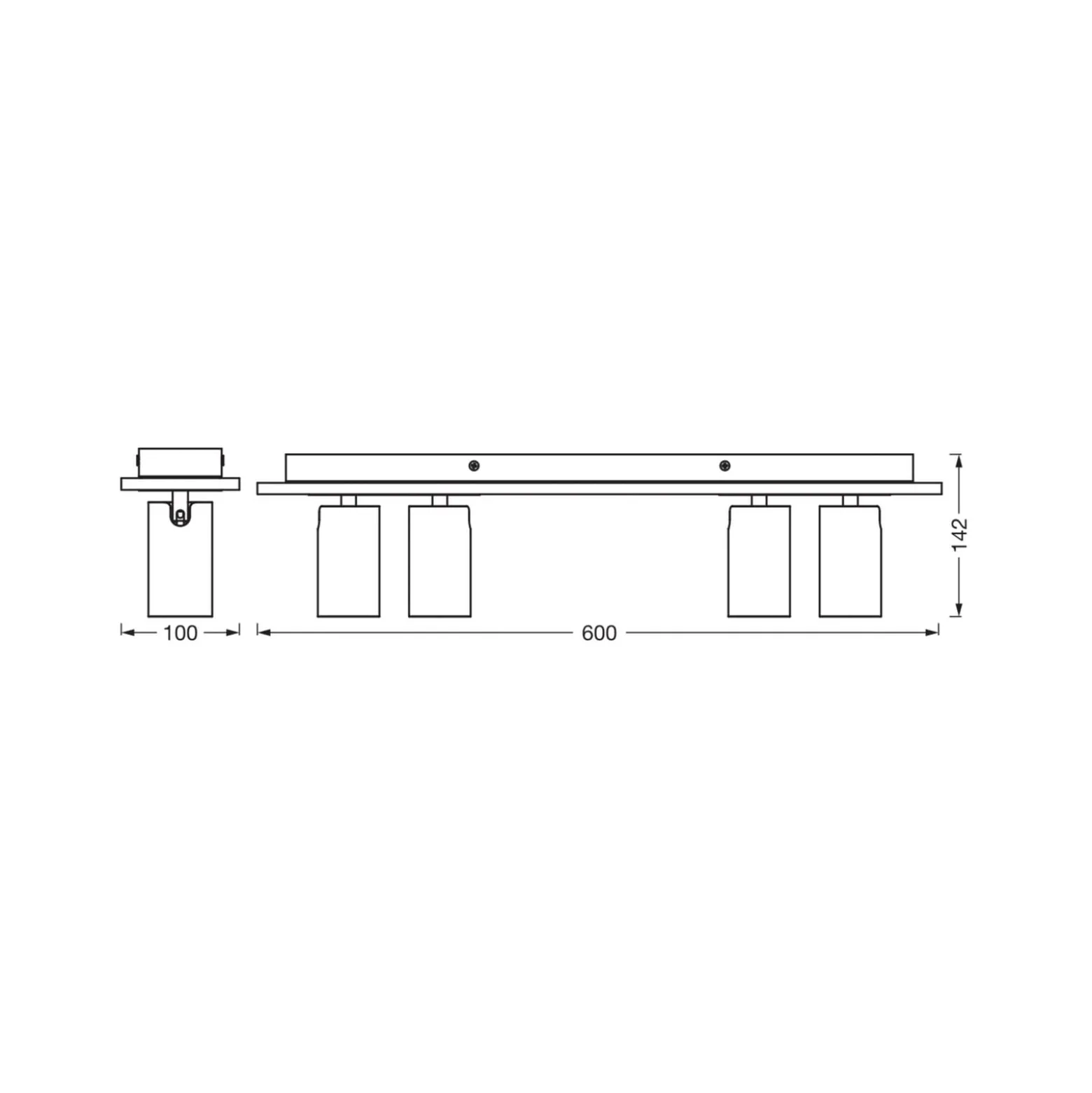 OSRAM Deckenstrahler MERCURY, weiß, 4 Spots GU10-LED 927 dim