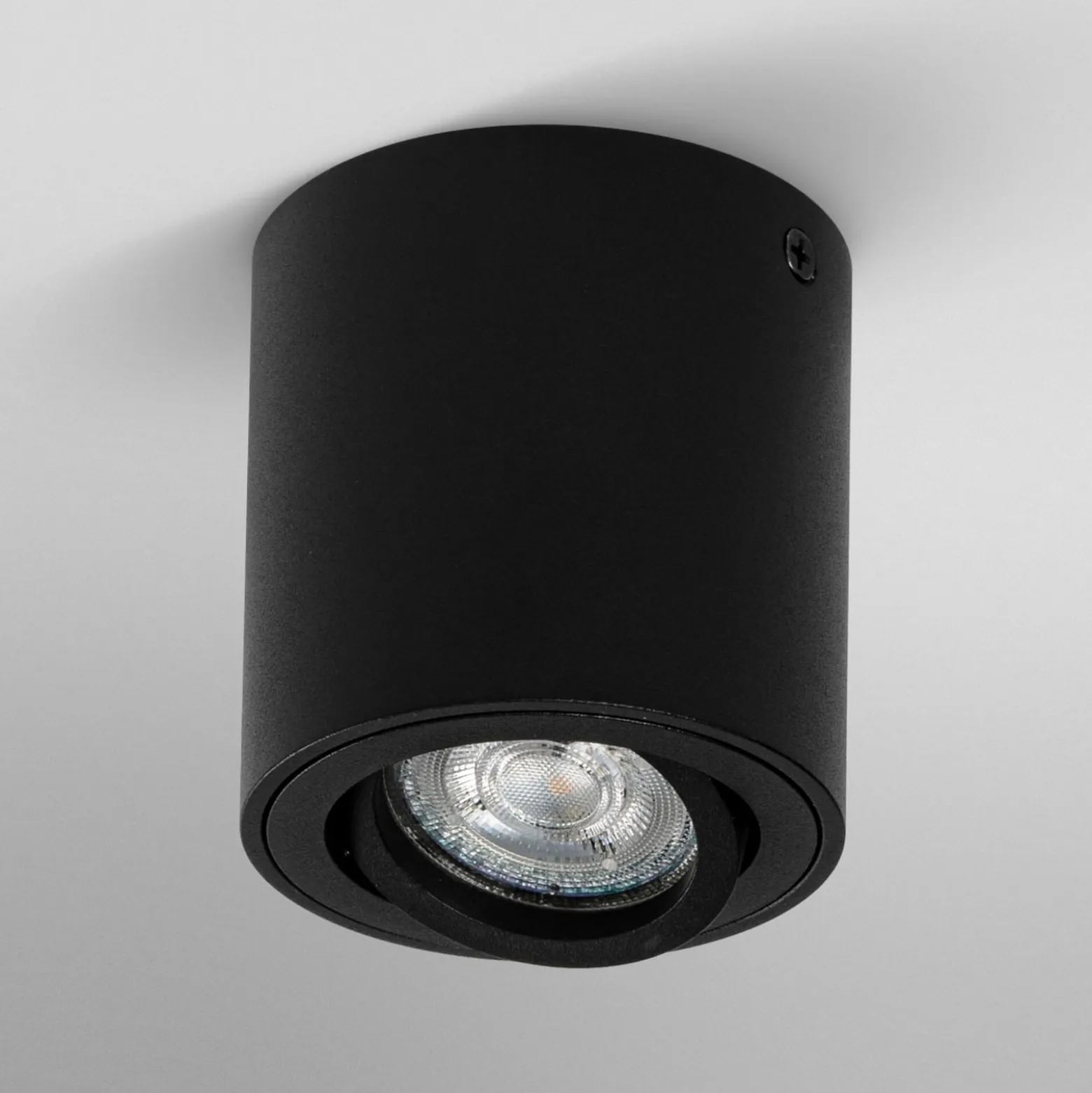 OSRAM Deckenstrahler ROUND, schwarz, Ø 8 cm, Metall, GU10