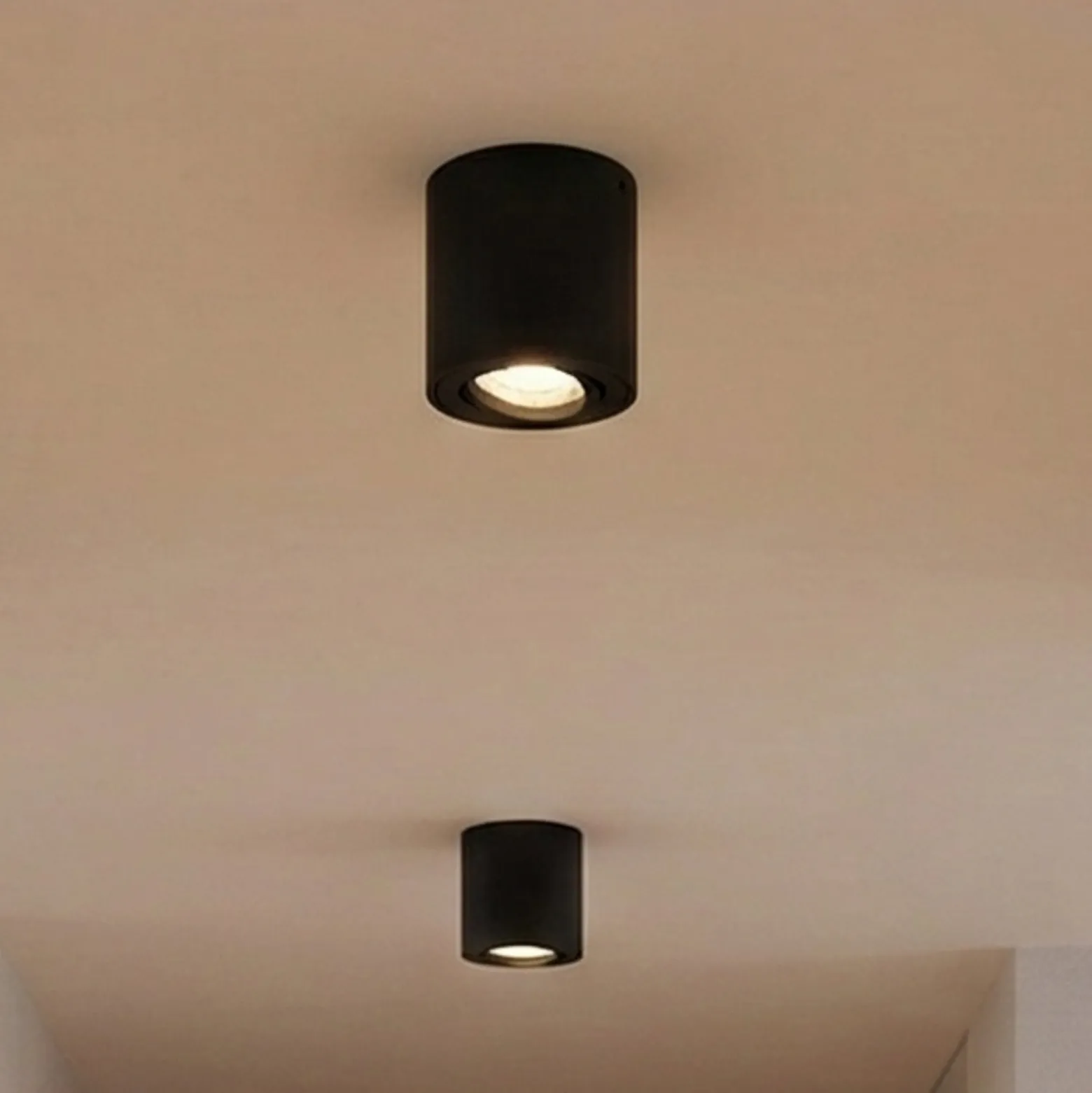 OSRAM Deckenstrahler ROUND, schwarz, Ø 8 cm, Metall, GU10