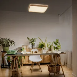 OSRAM LED-Deckenlampe ORBIS ALICIA, 50 x 50 cm holz clickdim