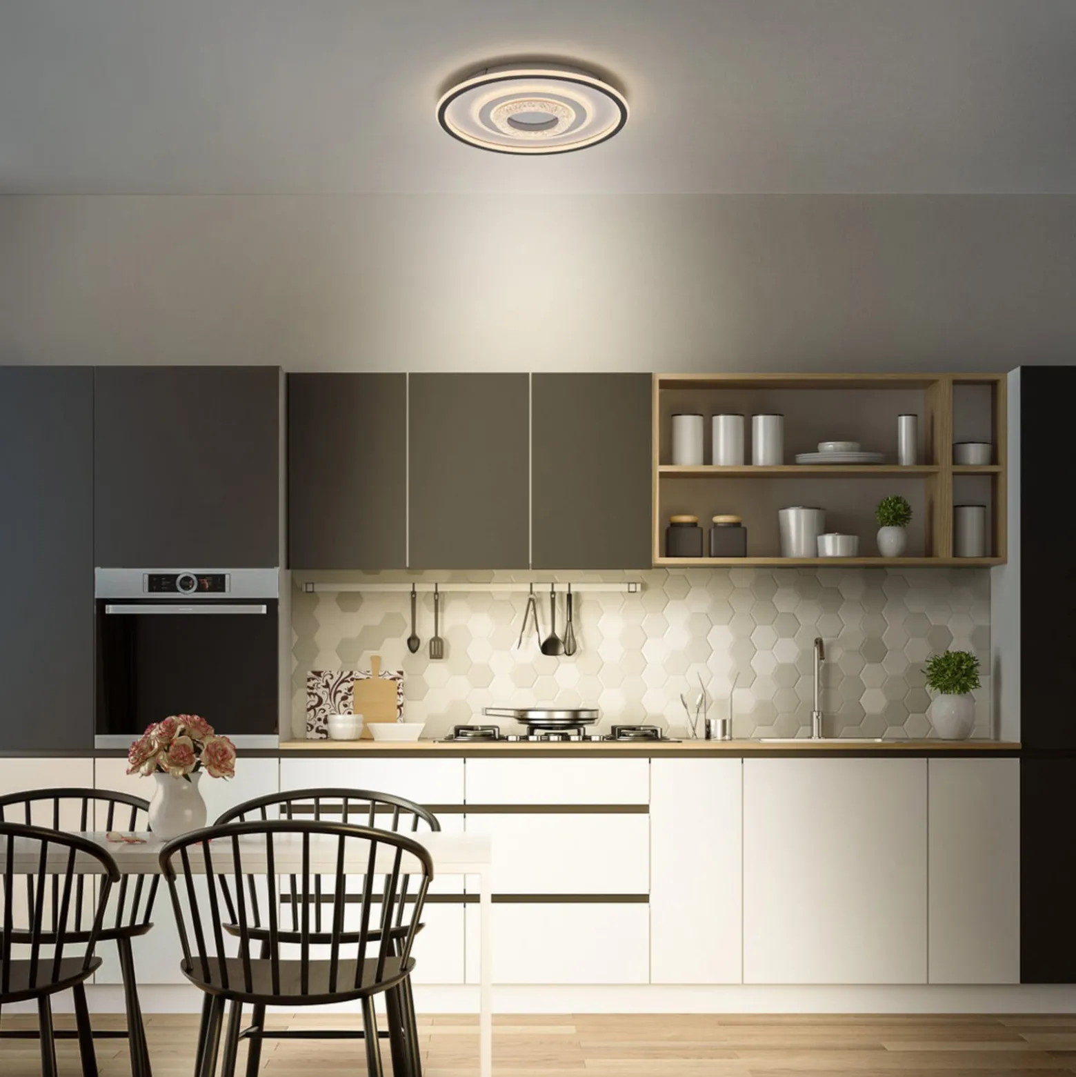 OSRAM LED-Deckenlampe ORBIS CRISTALLY, weiß, Ø 43 cm, CCT