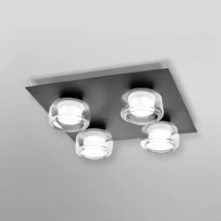 OSRAM LED-Deckenlampe ORBIS FLAME, schwarz, 4-flg., CCT IP44