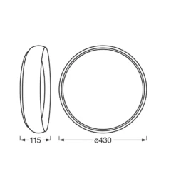 OSRAM LED-Deckenlampe ORBIS LIVIA, Ø 43 cm, grau, Metall dim