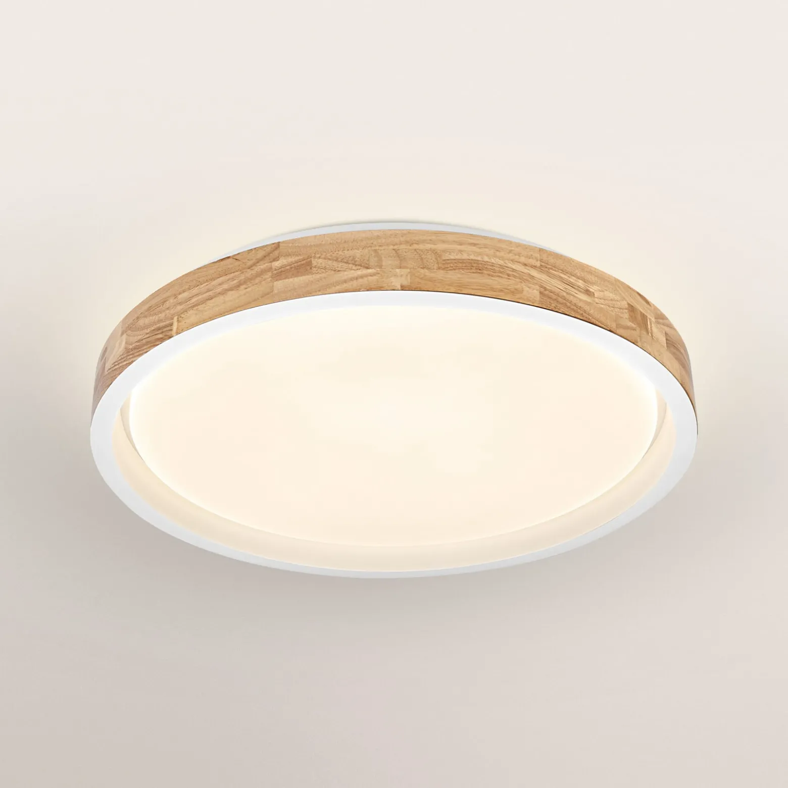 OSRAM LED-Deckenlampe ORBIS MARIANO, holz/weiß, Ø 51 cm, dim