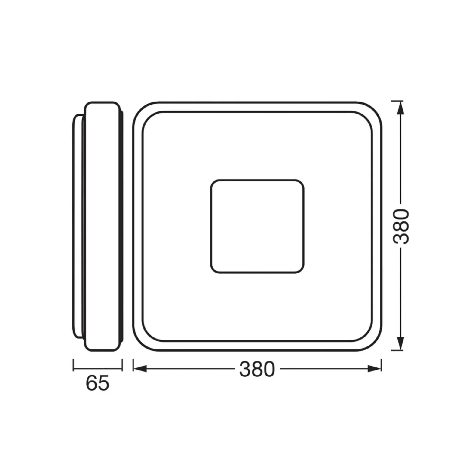 OSRAM LED-Deckenlampe ORBIS PIANA, weiß, 38 x 38 cm clickdim