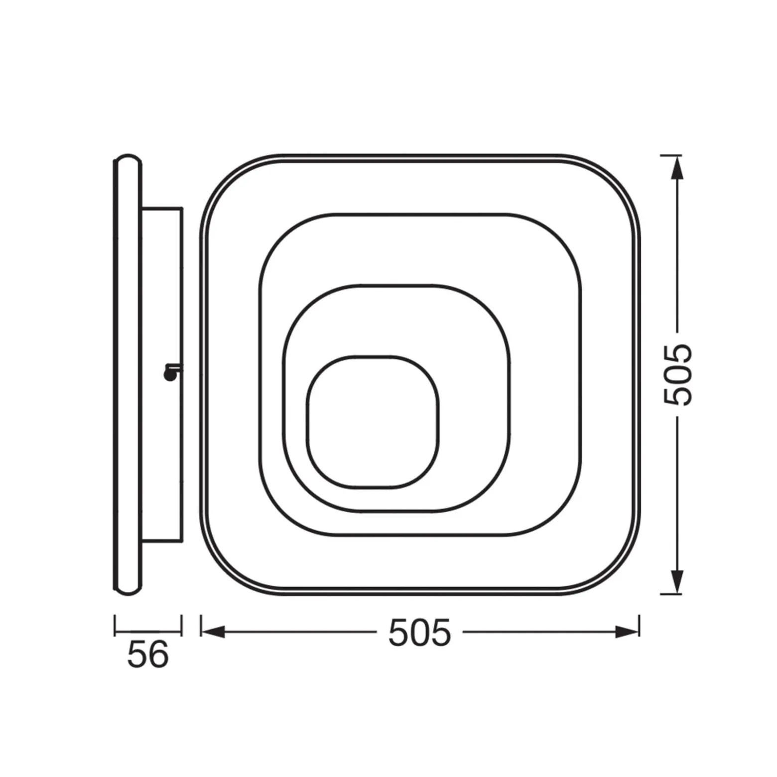 OSRAM LED-Deckenlampe ORBIS SPIRAL SQUARE, 50 x 50 cm, grau