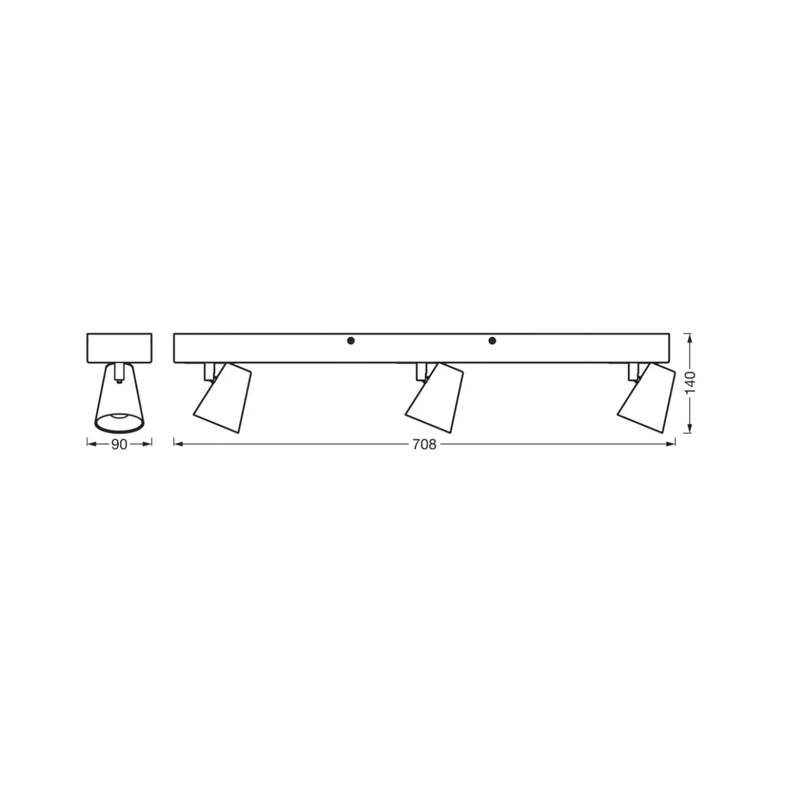 OSRAM LED-Deckenleuchte NEPTUNE CLICK-SELECT, 3 Spots, weiß