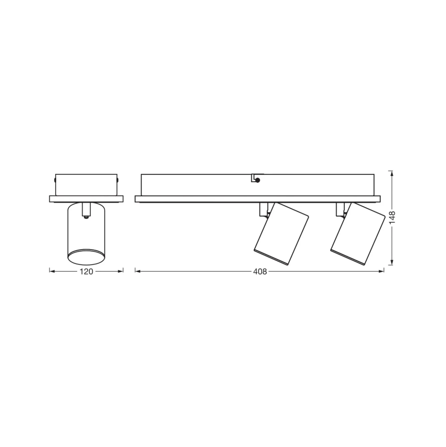 OSRAM LED-Deckenstrahler MARS CLICK-SELECT, 2 Spots, schwarz