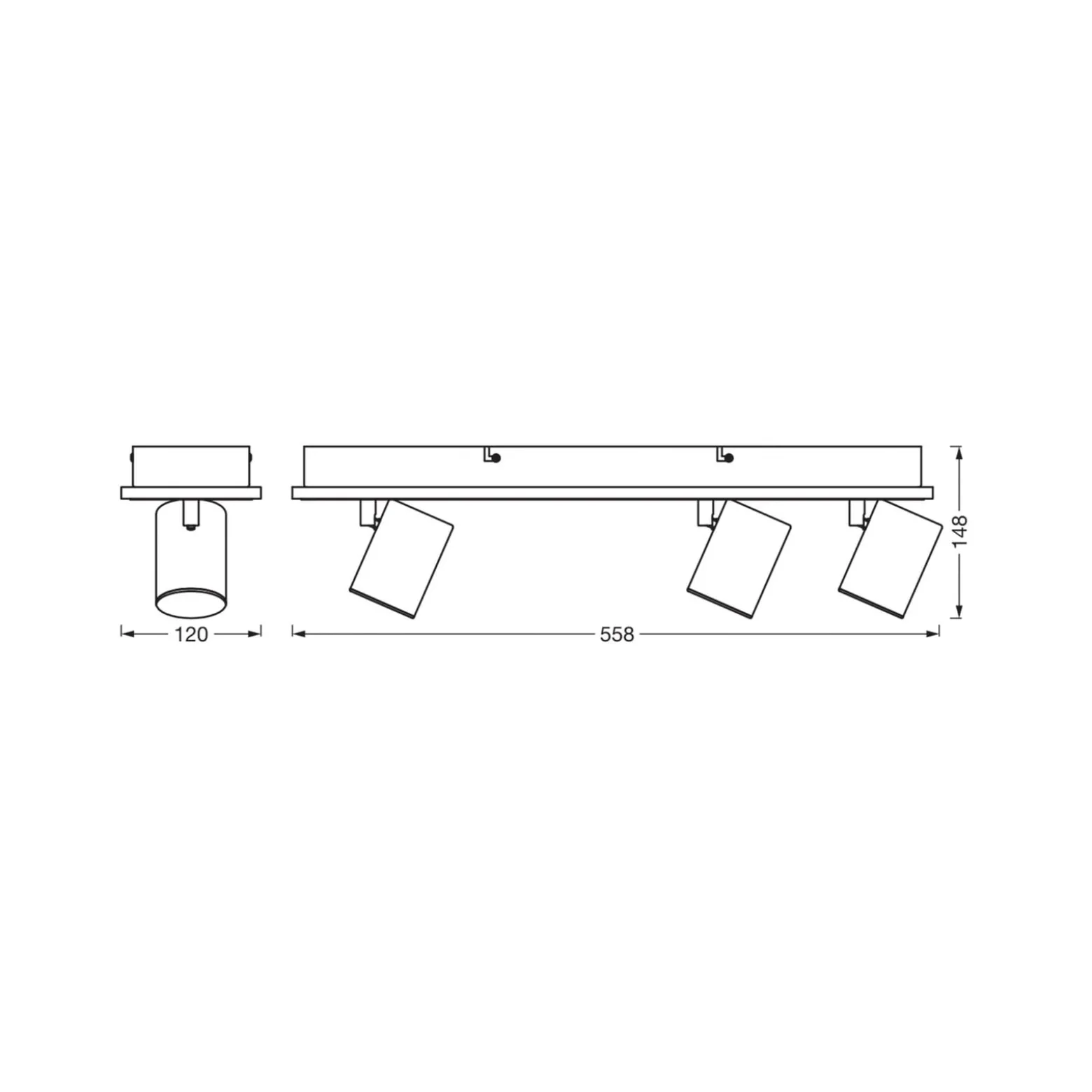 OSRAM LED-Deckenstrahler MARS CLICK-SELECT, 3 Spots, schwarz