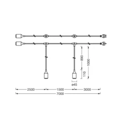 OSRAM Lichterkette ENDURA DECOR, blau, 7 m, 3-flammig, IP44