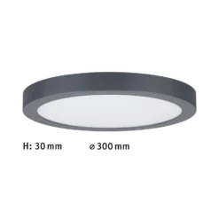Paulmann Abia LED-Panel Ø 30cm 2.700K dunkelgrau