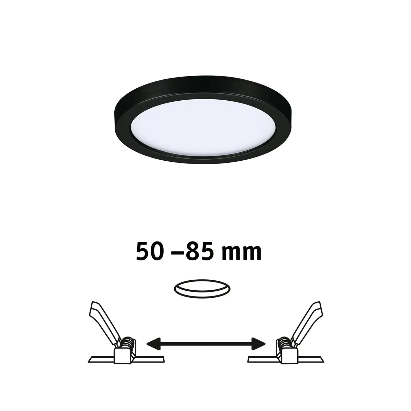 Paulmann Areo LED-Panel rund schwarz 3000K Ø11,8cm