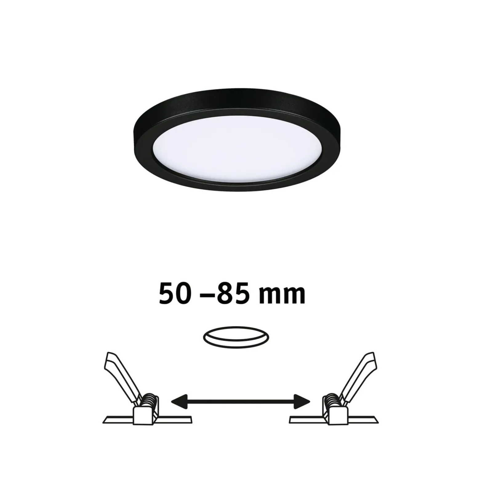 Paulmann Areo LED-Panel rund schwarz 3000K Ø11,8cm
