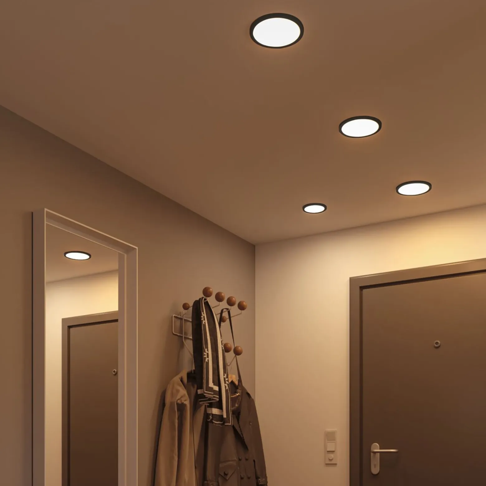 Paulmann Areo LED-Panel rund schwarz 3000K Ø11,8cm