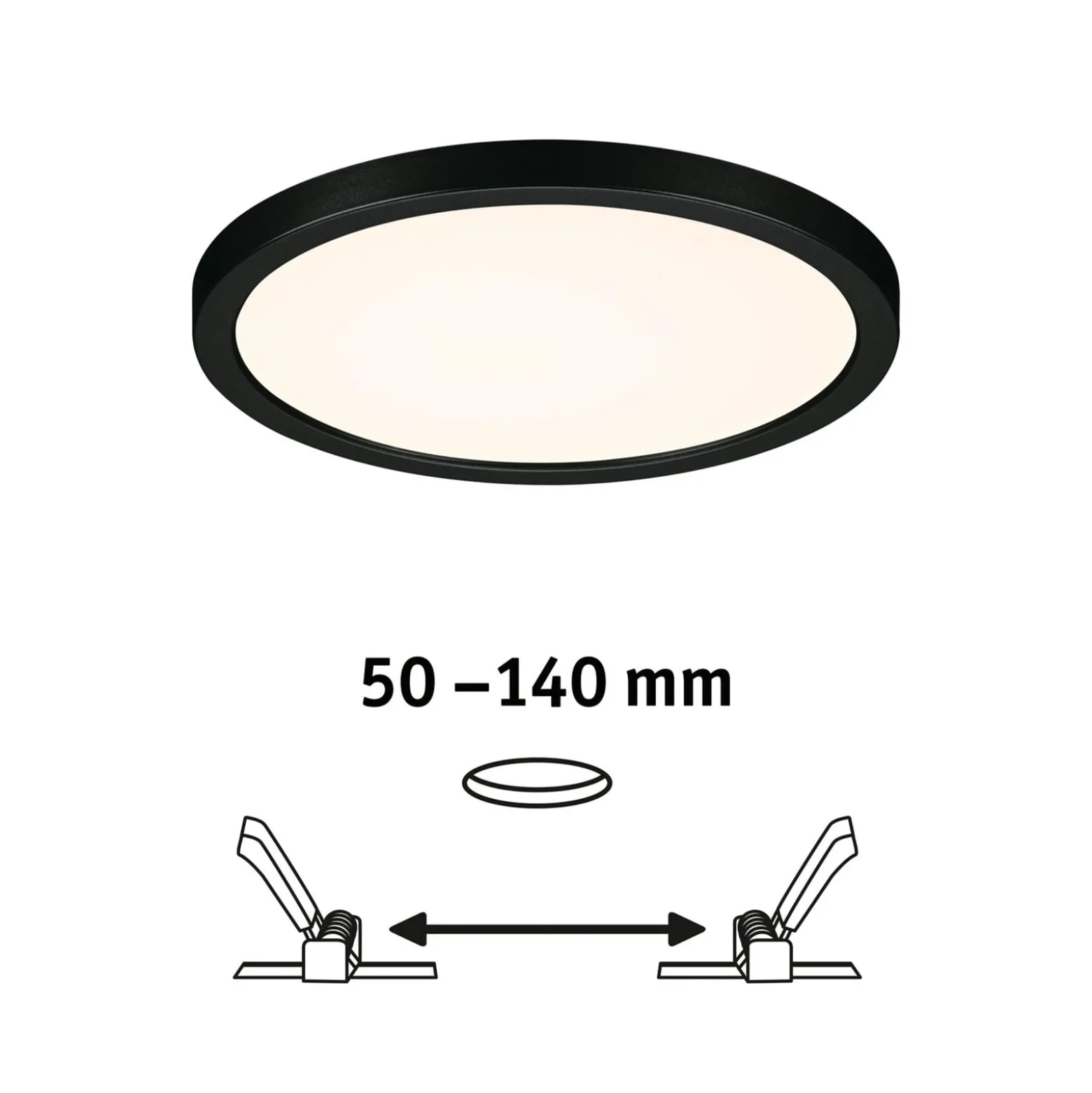 Paulmann Areo LED-Panel rund schwarz 3000K Ø17,5cm