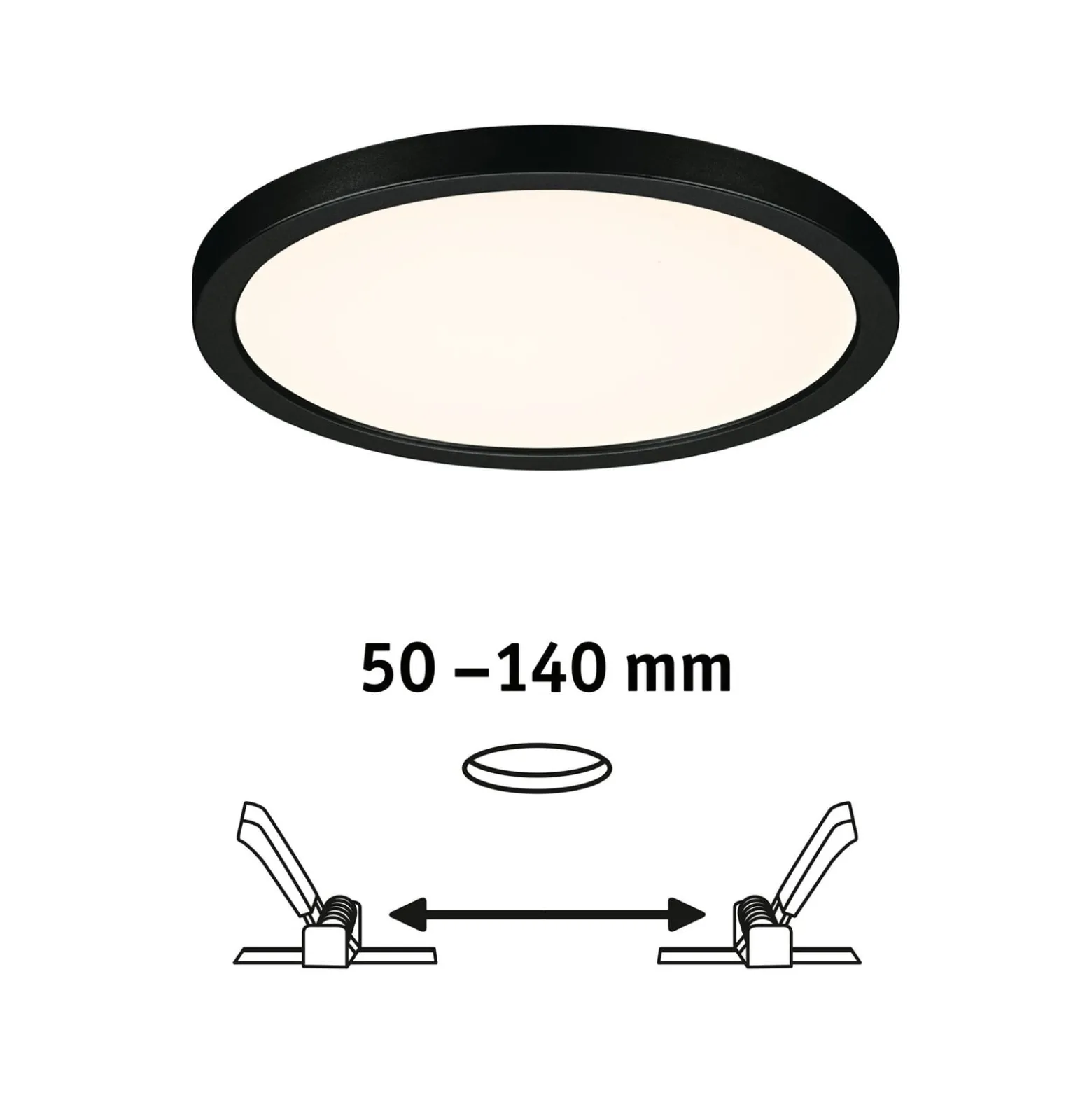 Paulmann Areo LED-Panel rund schwarz 3000K Ø17,5cm