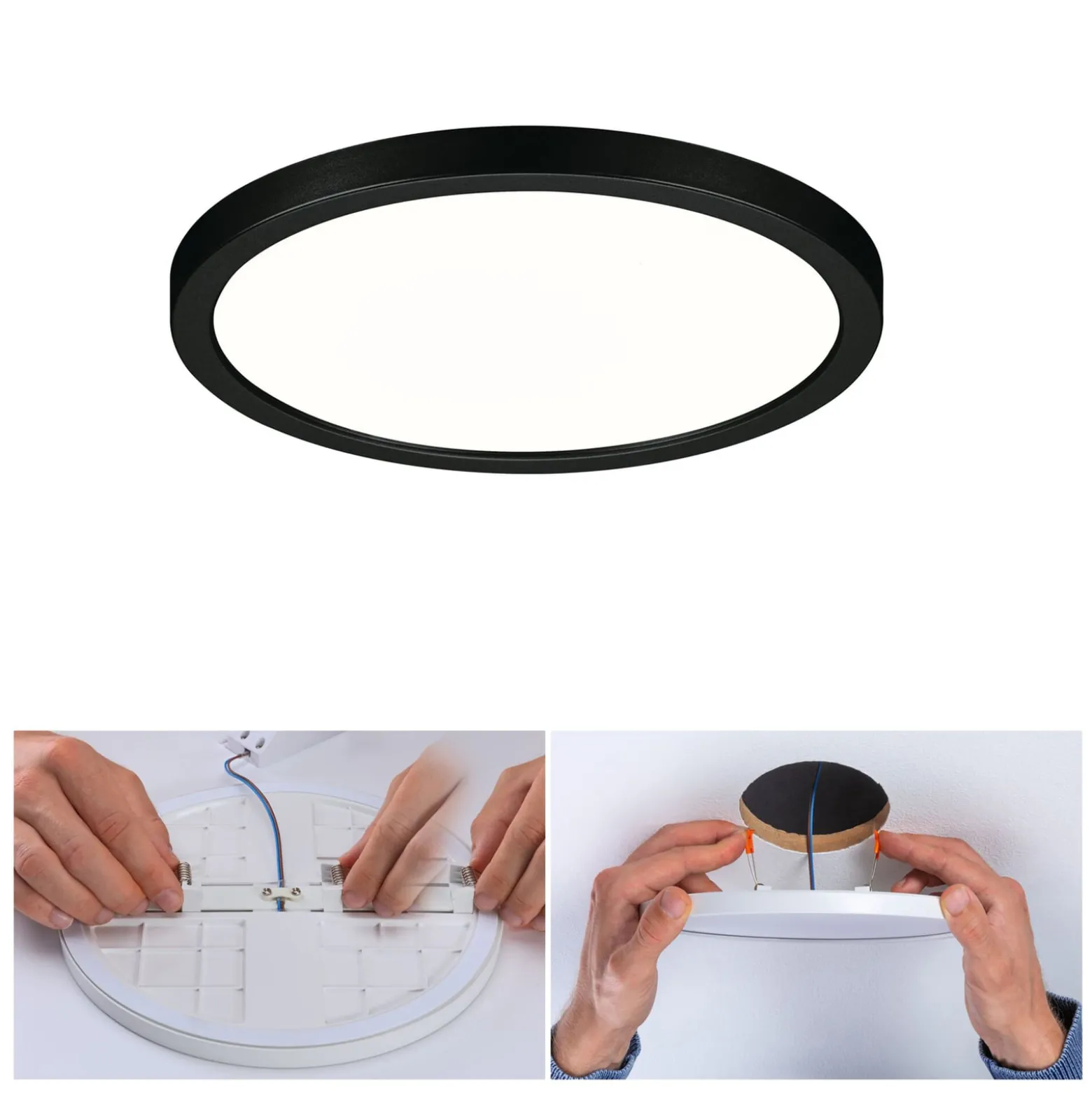 Paulmann Areo LED-Panel rund schwarz 4000K Ø17,5cm