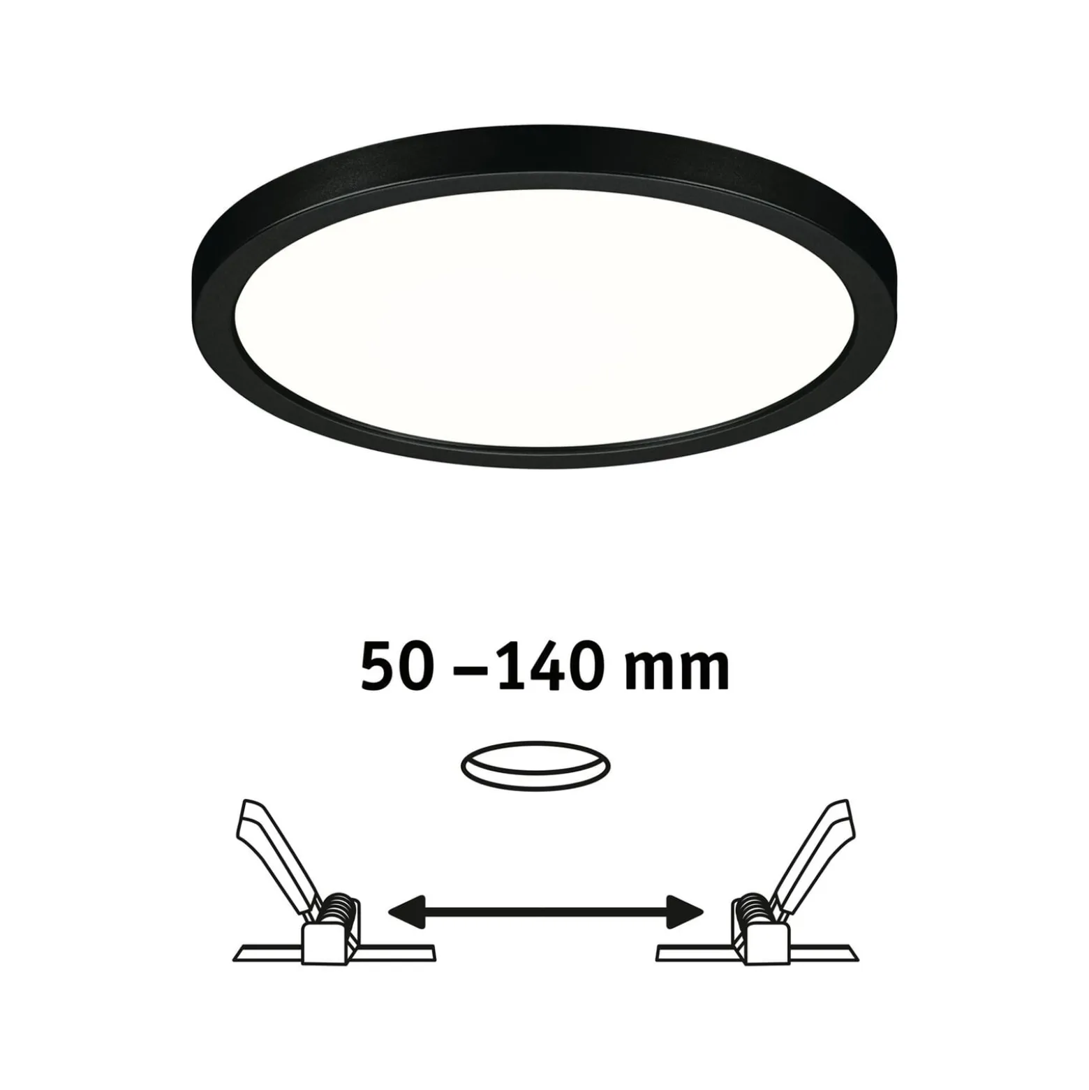 Paulmann Areo LED-Panel rund schwarz 4000K Ø17,5cm