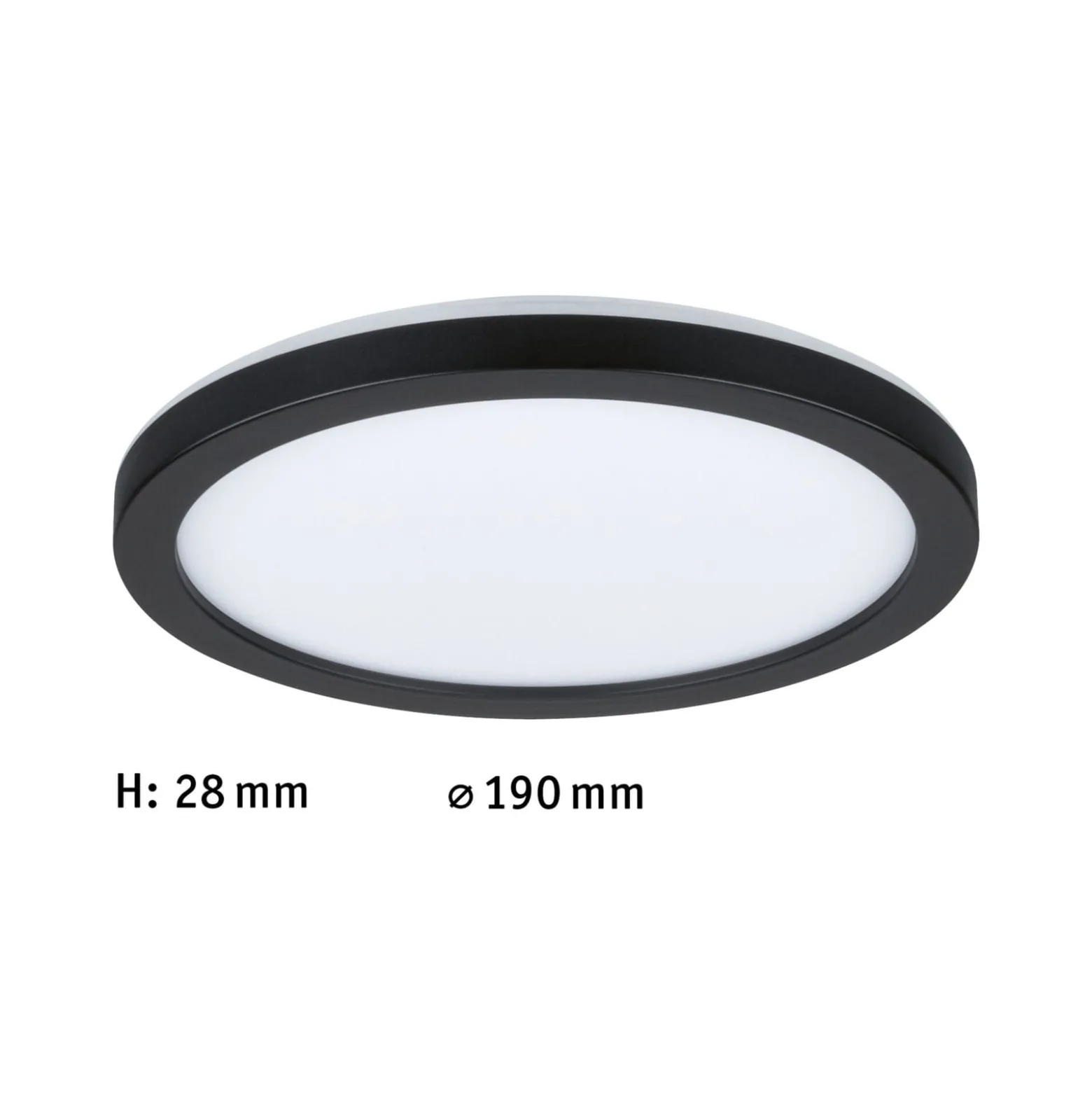 Paulmann Atria Shine Panel on/off schwarz 830 Ø19cm