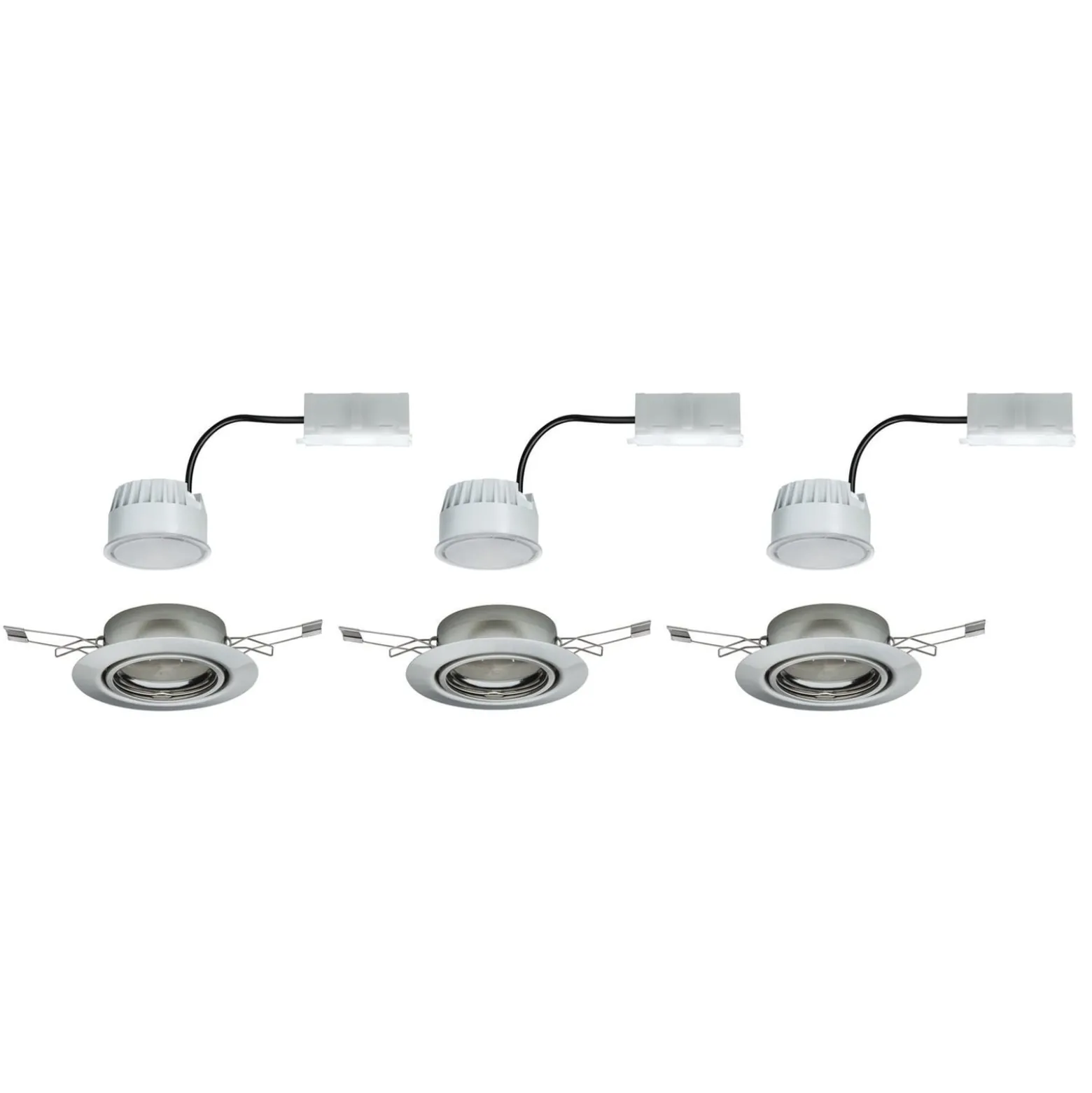Paulmann Base LED-Einbauspot 3er 3-Step-dim eisen
