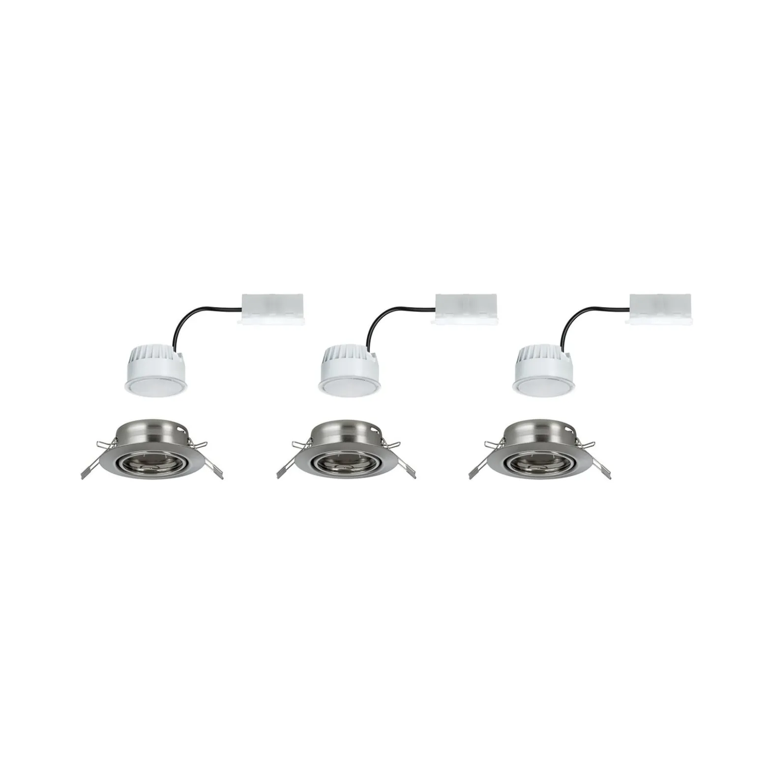 Paulmann Base LED-Einbaustrahler 3er-Set, eisen
