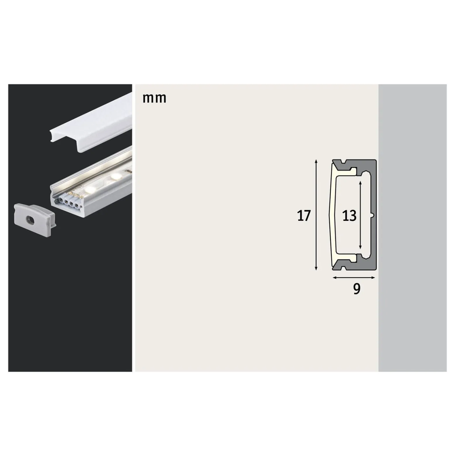 Paulmann Base Profil, alu eloxiert, weiß, 200 cm
