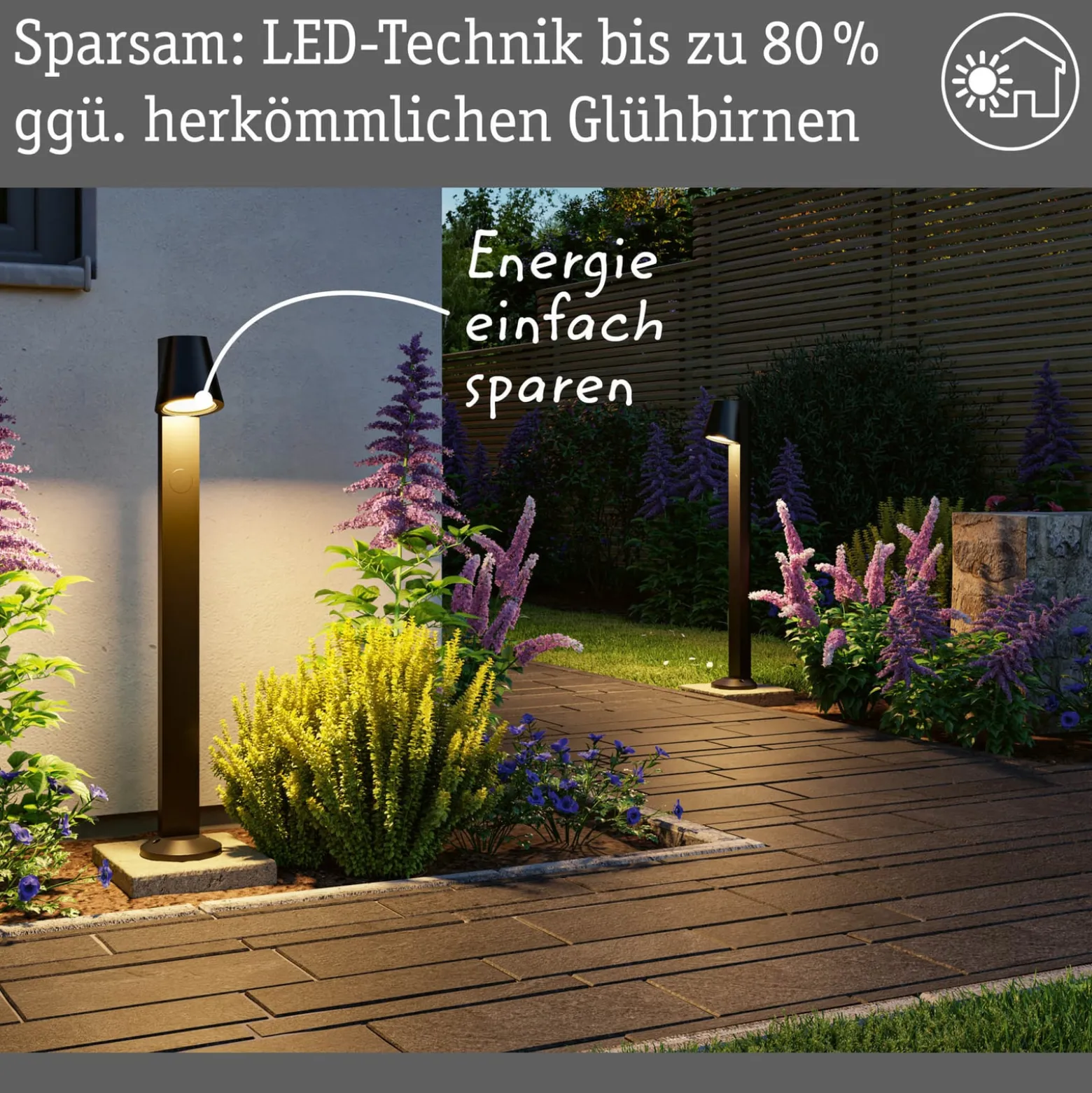 Paulmann Caissa Sensor-Wegeleuchte anthrazit 3000K