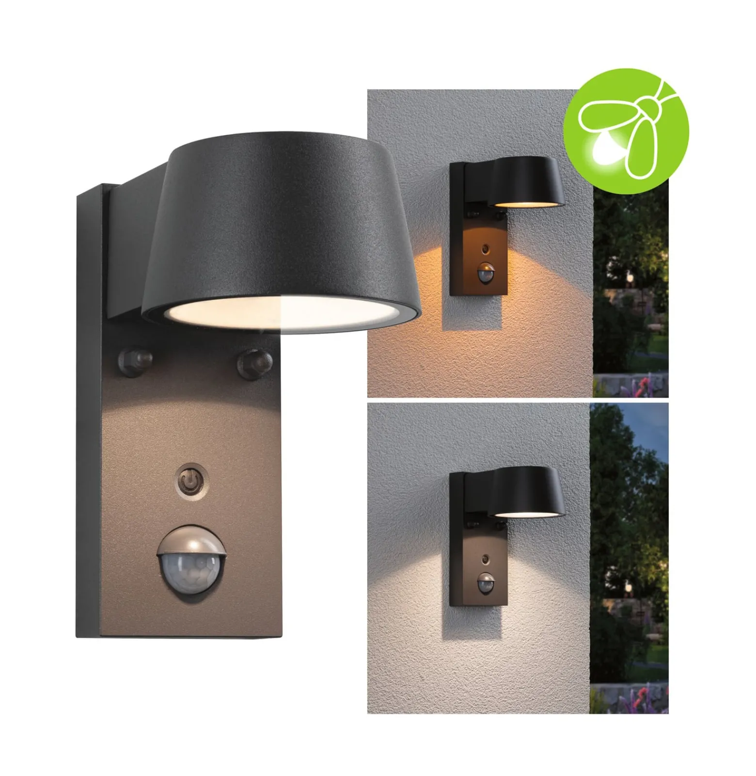Paulmann Capea LED-Sensor-Außenwandlampe anthrazit Aluminium