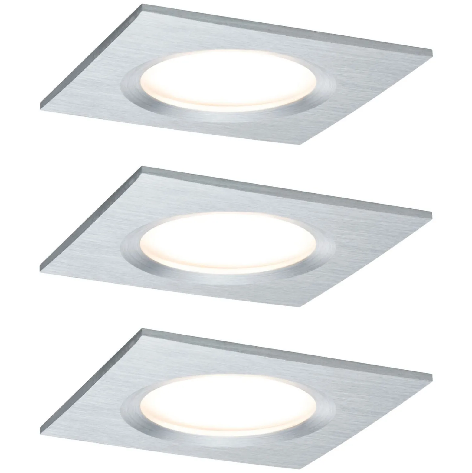 Paulmann Coin Slim LED-Einbauspot 3er eckig alu