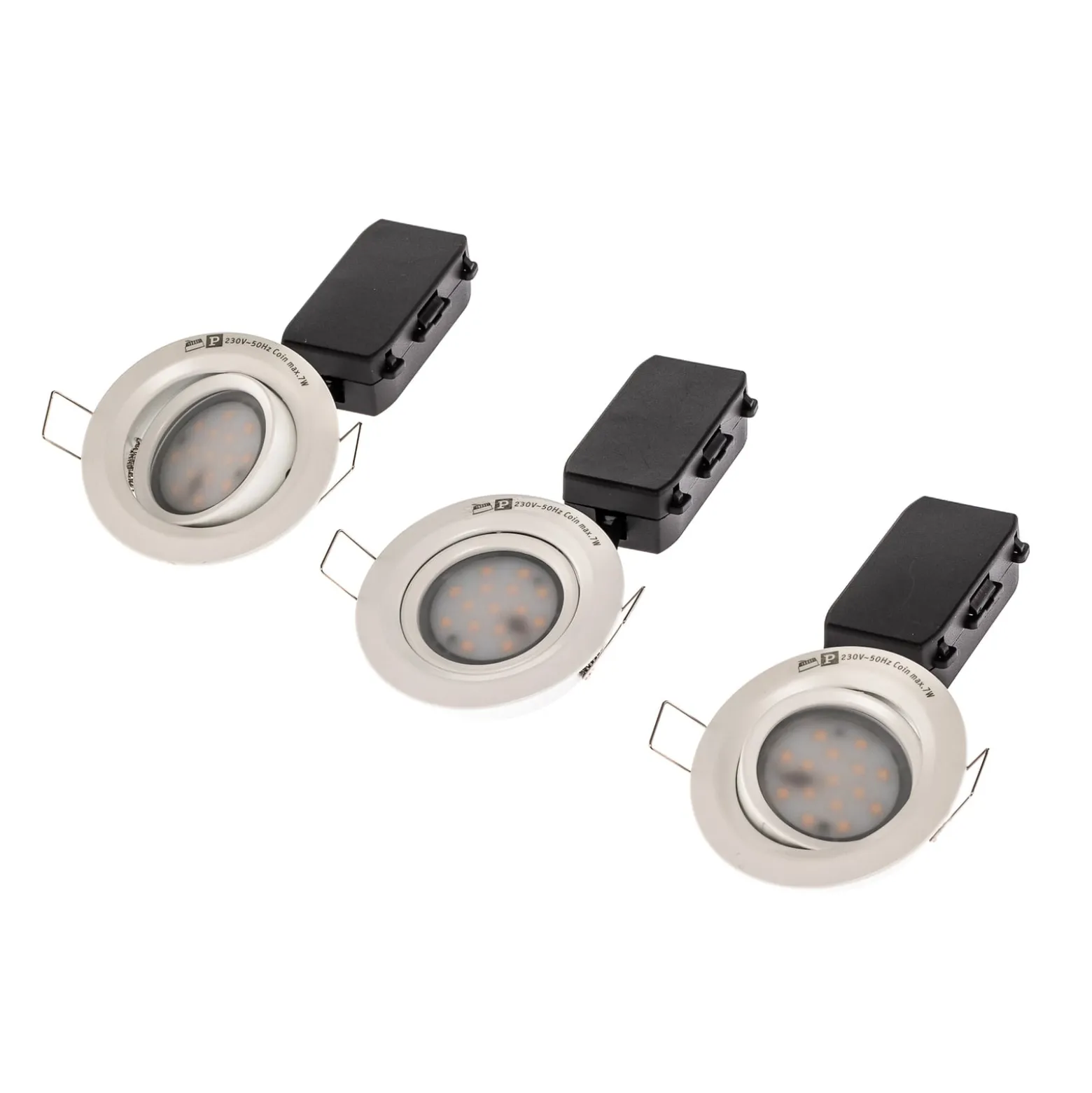Paulmann Coin Slim LED-Einbauleuchte IP23 weiß 3er